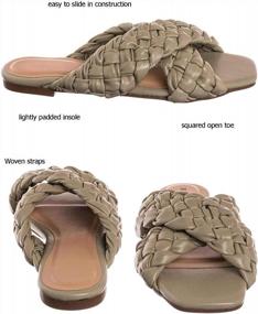 img 2 attached to Womens' Trendy Thick Braided Woven Slides: Fashionable And Comfortable Open-Toe Slip-On Mules