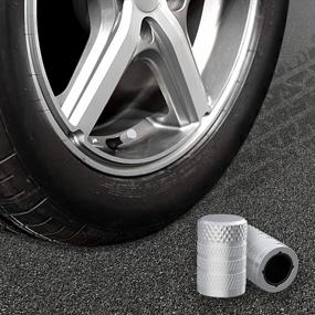 img 1 attached to Protect Your Tires With CKAuto'S 10 Pack Anodized Aluminum Valve Stem Caps - Universal Covers For Cars, Trucks, Motorcycles, SUVs, And Bikes - Rust-Resistant Silver Caps.