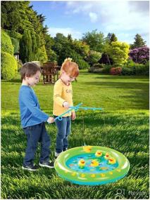 img 1 attached to 🦆 Kovot Inflatable Duck Fishing Pond: Indoor/Outdoor Water Toy Game with 2 Fishing Poles and 6 Floating Ducks
