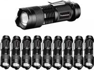 10-pack of pocketman mini led flashlights with 3 modes and 300 lumens, featuring cree q5 7w leds логотип