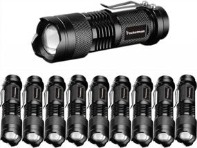 img 2 attached to 10-Pack Of Pocketman Mini LED Flashlights With 3 Modes And 300 Lumens, Featuring Cree Q5 7W LEDs