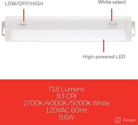 img 1 attached to Белый светильник с возможностью подключения: UltraPro 24дюймовый. Выбор яркости, тонкий светодиодный полоса, 718 люмен, переключатель ВЫС/Выкл/Низкий, варианты подключения с использованием штепсельного разъема или непосредственно проводом, модель 44125.