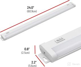 img 3 attached to Белый светильник с возможностью подключения: UltraPro 24дюймовый. Выбор яркости, тонкий светодиодный полоса, 718 люмен, переключатель ВЫС/Выкл/Низкий, варианты подключения с использованием штепсельного разъема или непосредственно проводом, модель 44125.