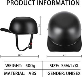 img 1 attached to 🧢 Yesmotor Dot Approved Baseball Motorcycle Helmet Half Cap for Bike Cruiser Chopper Moped Scooter