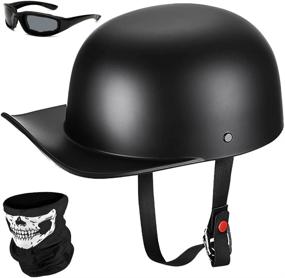 img 4 attached to 🧢 Yesmotor Dot Approved Baseball Motorcycle Helmet Half Cap for Bike Cruiser Chopper Moped Scooter