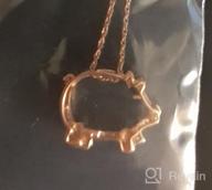 img 1 attached to 14K Gold Over Sterling Silver Two Tone Pig Pendant with Round Cut White Natural Diamond Accents review by Justin Puranik