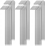heavy-duty galvanized metal stakes for outdoor garden and camping - mysit 9" tent stakes garden staples 30 pack logo