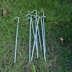img 1 attached to Heavy-Duty Galvanized Metal Stakes For Outdoor Garden And Camping - MySit 9" Tent Stakes Garden Staples 30 Pack