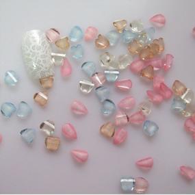 img 1 attached to EnForten 50Pcs Mixed Colorful Acrylic Clear Crystal Heart Water Drops 3D Nail Art Tips Slice Flat Back Resin Cabochons Nail Art Decoration For Women Girls Ladies