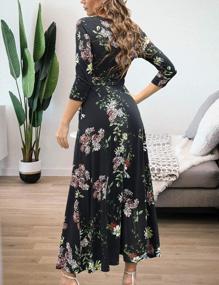 img 2 attached to Aphratti Women'S 3/4 Sleeve Faux Wrap Fall Long Maxi Dress With Pockets For Casual Wear