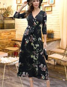 img 1 attached to Aphratti Women'S 3/4 Sleeve Faux Wrap Fall Long Maxi Dress With Pockets For Casual Wear