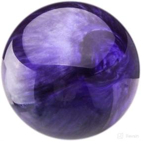 img 3 attached to 🚗 Universal Car Shift Knob Adapter- Purple Acrylic Marble Style Round Ball Gear Shift Knob, Suitable for Most Transmission Vehicles