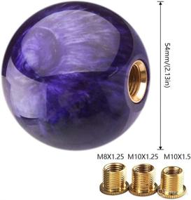 img 1 attached to 🚗 Universal Car Shift Knob Adapter- Purple Acrylic Marble Style Round Ball Gear Shift Knob, Suitable for Most Transmission Vehicles