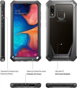 img 3 attached to Shockproof Galaxy A20/A30 Case With Built-In Screen Protector - Poetic Guardian Series Black/Clear