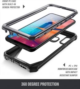 img 2 attached to Shockproof Galaxy A20/A30 Case With Built-In Screen Protector - Poetic Guardian Series Black/Clear