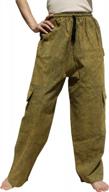 comfortable and functional: raanpahmuang cargo pants with 4 pockets and side leg pockets logo