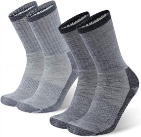 img 4 attached to RTZAT Merino Wool Hiking Socks - Thermal, Moisture Wicking & Cushioned For Outdoor Activities