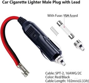 img 1 attached to 💡 [5PACK] 12V 15amp Fuse Replacement Cigarette Lighter Male Plug with Lead - Heavy Duty Car Charger Plug Kit