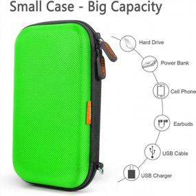 img 3 attached to Power Bank Storage Case By GLCON - Hard EVA Protective Travel Pouch For Cell Phone, Charging Cable, External Battery & More (Light Green)