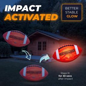 img 2 attached to NIGHTMATCH Light Up LED Football - Perfect Glow In The Dark American Football - Official Size 6 - Extra Pump And Batteries - Cool Stuff - Birthday Gifts For Boys - Waterproof Glow Football With Two LEDs