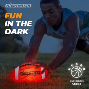 img 3 attached to NIGHTMATCH Light Up LED Football - Perfect Glow In The Dark American Football - Official Size 6 - Extra Pump And Batteries - Cool Stuff - Birthday Gifts For Boys - Waterproof Glow Football With Two LEDs