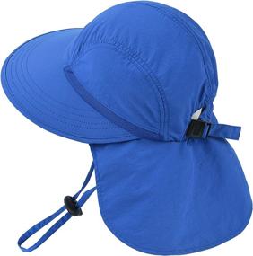 img 4 attached to Шапка для малышей с защитой от солнца UPF 50 для пляжа, рыбалки и активного отдыха - шапки для мальчиков и девочек