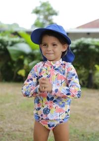 img 1 attached to Шапка для малышей с защитой от солнца UPF 50 для пляжа, рыбалки и активного отдыха - шапки для мальчиков и девочек
