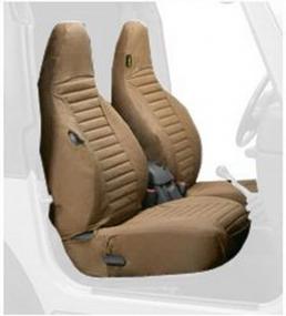 img 1 attached to Высококачественные чехлы для сидений сидений для передних высоких спинок - 🚘 Jeep Wrangler 1997-2002; Продаются парами; Идеальное сидение для заводских сидений