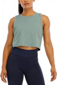 img 4 attached to Loose Sleeveless Crop Tops For Women - Ideal Workout And Yoga Shirts With Open Sides And Cropped Muscle Design For Gym Exercises By HIOINIEY