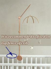 img 1 attached to 👶 Yimisya Wooden Baby Crib Arm: Enhanced Anti-Slip Mobile Holder Kit for Safe Crib & Nursery Decor