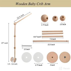 img 3 attached to 👶 Yimisya Wooden Baby Crib Arm: Enhanced Anti-Slip Mobile Holder Kit for Safe Crib & Nursery Decor