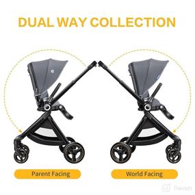 img 3 attached to 👶 ELITTLE Full Size Compact Stroller EMU: Lightweight High Landscape Baby Strollers for Travel with Reversible Seat, Large Canopy, and Bassinet - Suitable for 0-36 Months