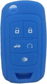 img 2 attached to Enhanced Protection: New Blue Silicone Cover Holder Key Jacket for Chevrolet 🔒 Camaro Cruze Volt Equinox Spark Malibu Sonic Flip Remote Key Case Shell Cover