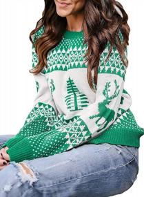 img 2 attached to Women'S Ugly Christmas Sweater Reindeer Xmas Tree Knit Long Sleeve Pullover Tops YEXIPO