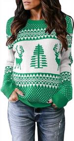 img 3 attached to Women'S Ugly Christmas Sweater Reindeer Xmas Tree Knit Long Sleeve Pullover Tops YEXIPO