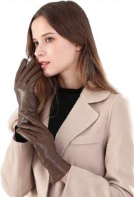 img 3 attached to Warm And Stylish Genuine Leather Touch Screen Gloves For Women By Vislivin