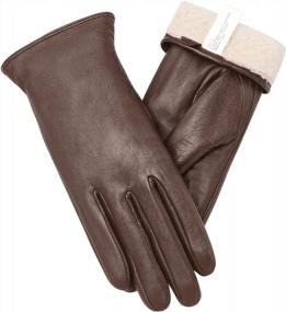 img 4 attached to Warm And Stylish Genuine Leather Touch Screen Gloves For Women By Vislivin