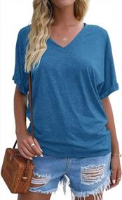 img 4 attached to 👚 Lacozy Women's V-Neck Loose Batwing Tunic Blouse: Stylish Casual Tops for a Relaxed Look