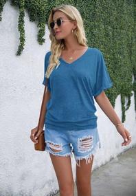 img 1 attached to 👚 Lacozy Women's V-Neck Loose Batwing Tunic Blouse: Stylish Casual Tops for a Relaxed Look
