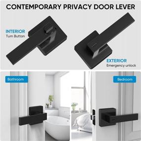 img 3 attached to Upgrade Your Doors With TICONN'S Heavy-Duty Black Door Handle Set: Fits Perfectly In Any Room With Privacy Lock Feature - 5 Pack