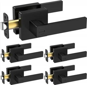 img 4 attached to Upgrade Your Doors With TICONN'S Heavy-Duty Black Door Handle Set: Fits Perfectly In Any Room With Privacy Lock Feature - 5 Pack