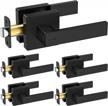 upgrade your doors with ticonn's heavy-duty black door handle set: fits perfectly in any room with privacy lock feature - 5 pack logo