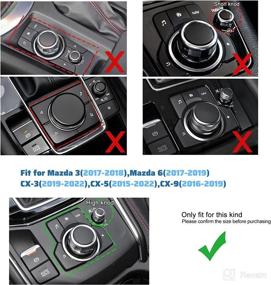 img 3 attached to 🔵 ANFOKAS 2pcs Mazda 3 6 CX-5 CX-9 Car Volume Button Knob Cover Cap Trim Gear Shift Gears Panel Interior Decoration Sticker Sport Style - Blue