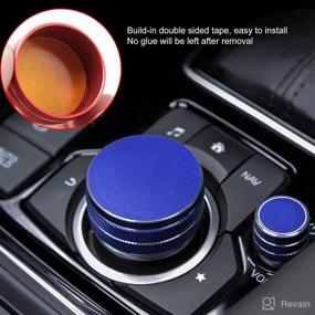 img 2 attached to 🔵 ANFOKAS 2pcs Mazda 3 6 CX-5 CX-9 Car Volume Button Knob Cover Cap Trim Gear Shift Gears Panel Interior Decoration Sticker Sport Style - Blue
