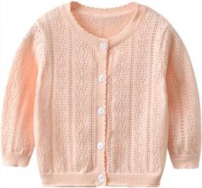 img 2 attached to Vivobiniya Toddler & Baby Girl Cardigan Sweater – Soft Cotton Knit Tops