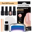 get salon-quality gel nails at home with sensationail's peel-off starter kit in nude mood - no acetone needed! logo