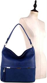img 3 attached to Large Hardware Single Strap Leather Women's Handbags & Wallets via Hobo Bags
