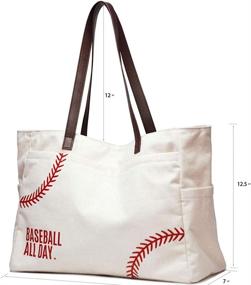 img 2 attached to Baseball Handbag Oversize Casual Embroidery Women's Handbags & Wallets via Totes