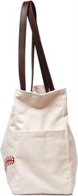 img 1 attached to Baseball Handbag Oversize Casual Embroidery Women's Handbags & Wallets via Totes