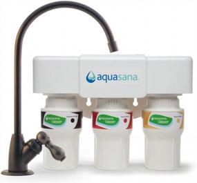 img 4 attached to Aquasana 3-Stage Under Sink Water Filter System - 99% Chlorine Filtration & Oil-Rubbed Bronze Faucet - AQ-5300.62